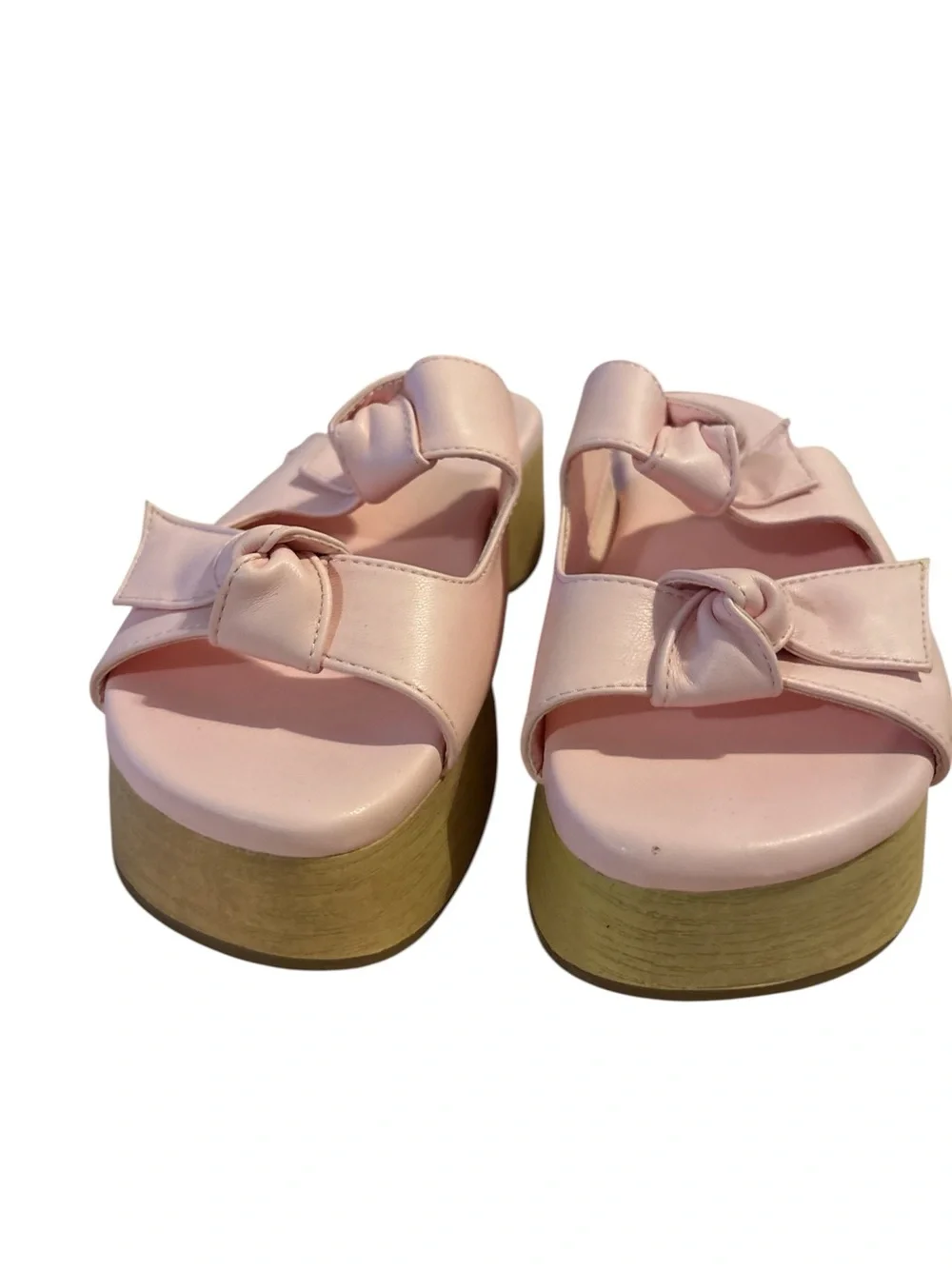 Sam & Libby Pink Platform Slide Sandals with Bow